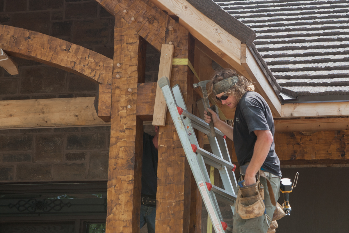 Hand-hewn Timber Frame Porch
